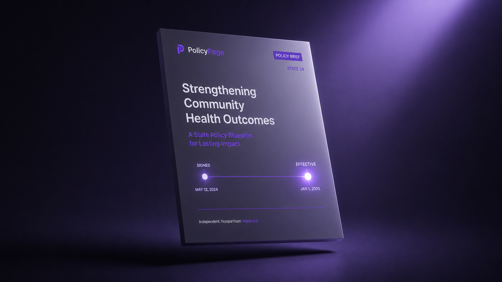A single tailored one-page policy brief handed across a meeting table